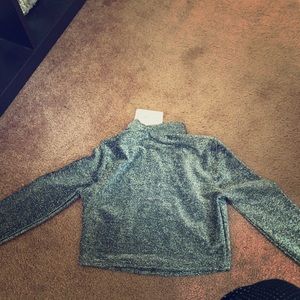 Silver and black F21 crop top size small new